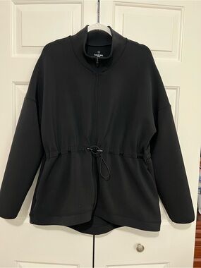 Sweaty Betty Black Drawcord Zip Utility Jacket